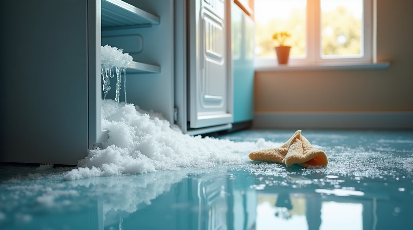 Eau sous le congélateur : causes possibles et solutions