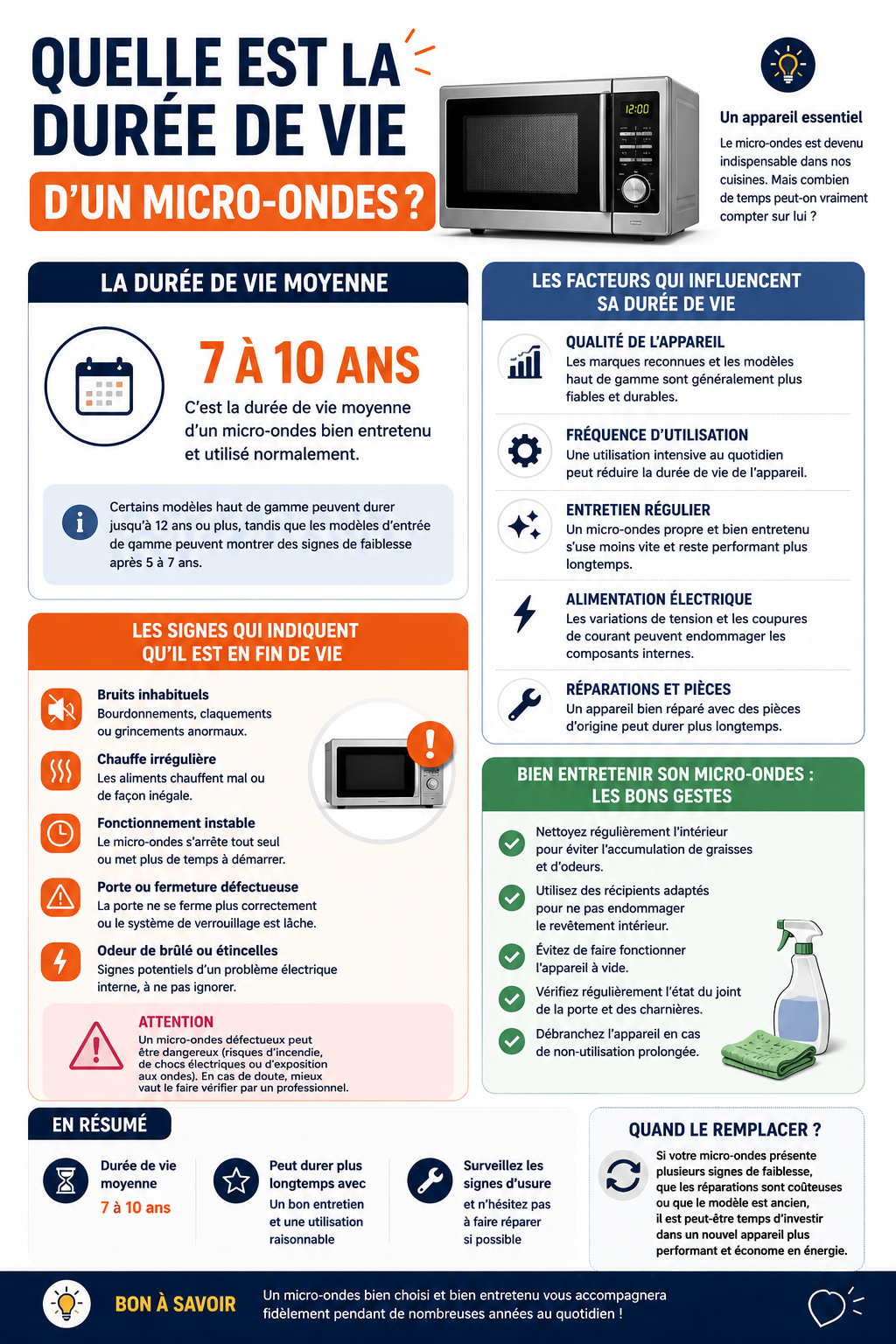 durée de vie d’un micro-ondes
